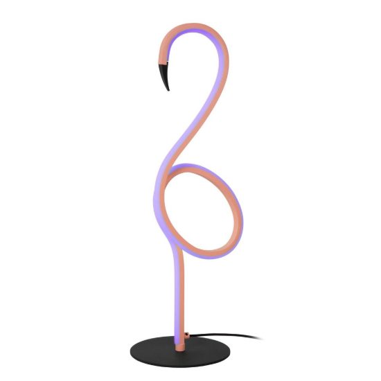 Lampada da tavolo rosa nero led 5,5w con telecomando ricaricabile a forma di fenicottero