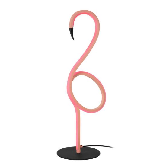 Lampada da tavolo rosa nero led 5,5w con telecomando ricaricabile a forma di fenicottero