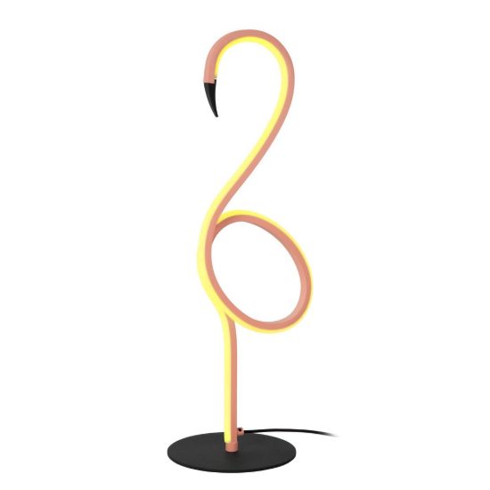 Lampada da tavolo rosa nero led 5,5w con telecomando ricaricabile a forma di fenicottero