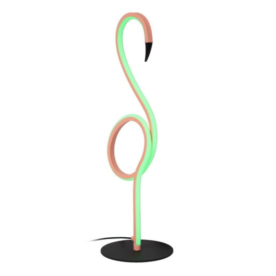 Lampada da tavolo rosa nero led 5,5w con telecomando ricaricabile a forma di fenicottero