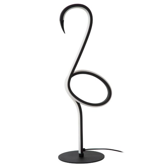 Lampada da tavolo multicolore nero led 5,5w con telecomando a forma di fenicottero