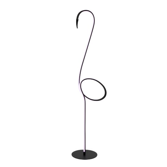 Piantana per soggiorno moderna multicolore nero led 14w ricaricabile a forma di fenicottero