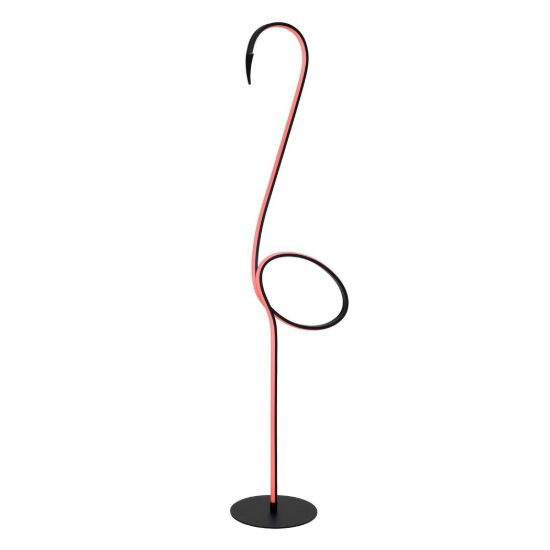 Piantana per soggiorno moderna multicolore nero led 14w ricaricabile a forma di fenicottero
