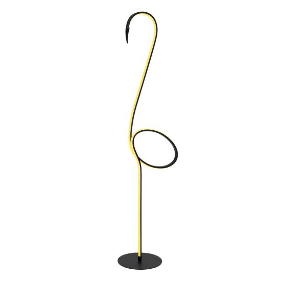 Piantana per soggiorno moderna multicolore nero led 14w ricaricabile a forma di fenicottero