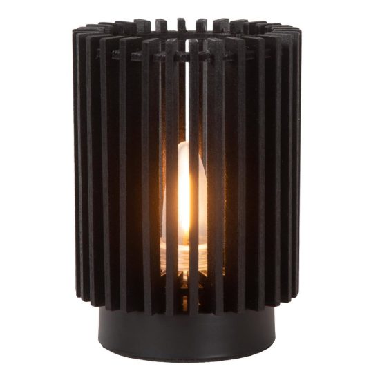 Set 3 lampade da tavolo ricaricabili a cilindro nero led 0,3w 2200k dimmerabili