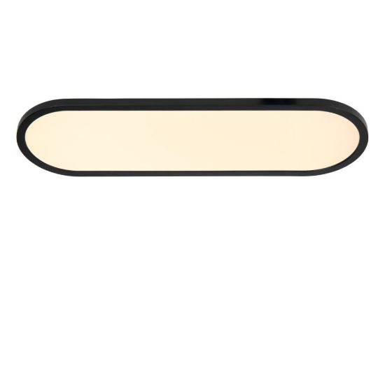 Plafoniera ovale per camera da letto moderna nero led 24w cct 2700k 3300k 4000k con telecomando