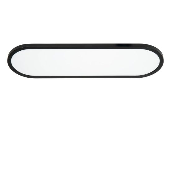 Plafoniera ovale per camera da letto moderna nero led 24w cct 2700k 3300k 4000k con telecomando