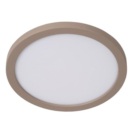 Plafoniera rotonda moderna opalino tortora led 9,5w cct 2200k 2700k 3000k ip44