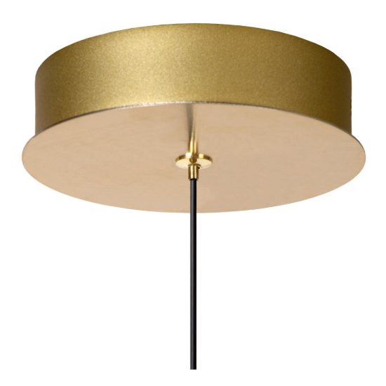 Lampada a sospensione a spirale per camera da letto contemporanea oro trasparente led 9w 2700k