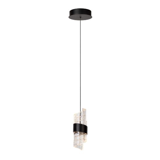 Lampada a sospensione a spirale per camera da letto contemporanea nero trasparente led 9w 2700k