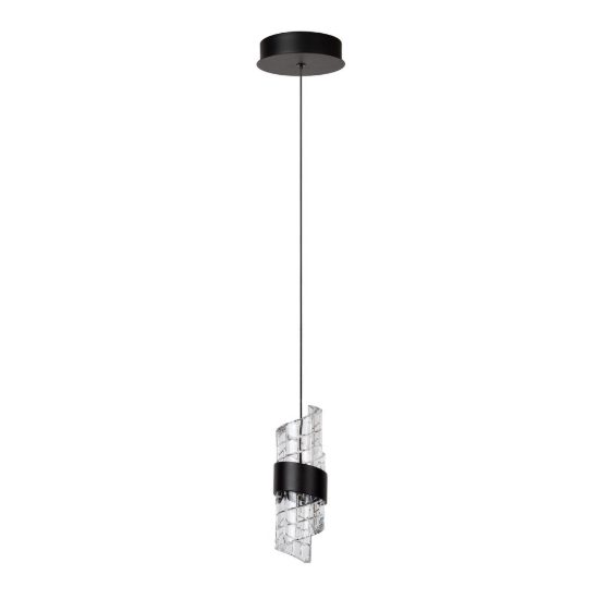 Lampada a sospensione a spirale per camera da letto contemporanea nero trasparente led 9w 2700k