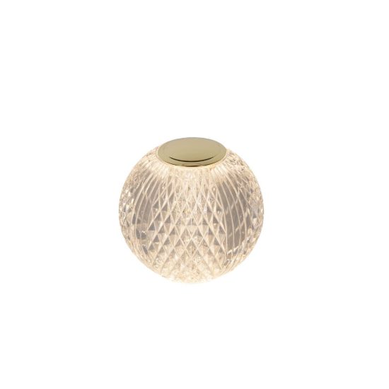 Abat-jour a sfera per comodino contemporaneo trasparente oro led 1,5w 2700k dimmerabile ricaricabile
