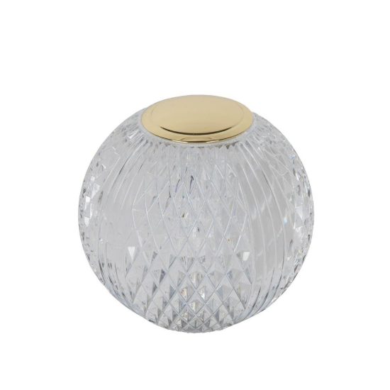 Abat-jour a sfera per comodino contemporaneo trasparente oro led 1,5w 2700k dimmerabile ricaricabile