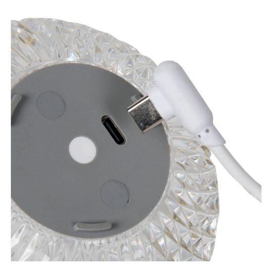 Abat-jour a sfera per comodino contemporaneo trasparente oro led 1,5w 2700k dimmerabile ricaricabile