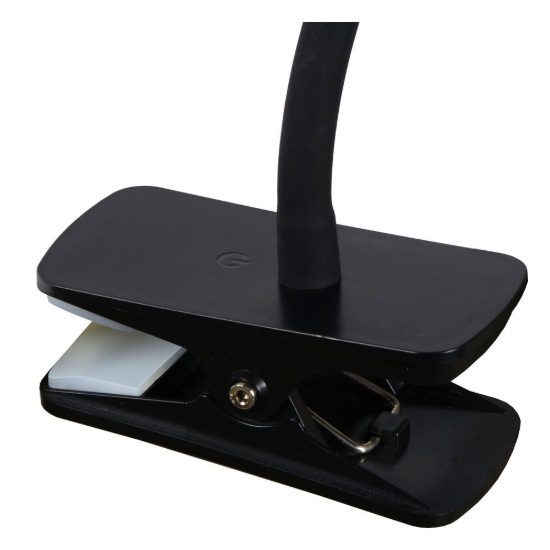 Lampada da scrivania con pinza e braccio flessibile per studio moderna nero led 4w 3000k dimmerabile