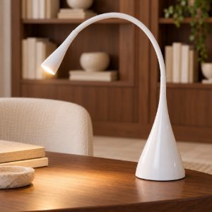 Lampada da scrivania con braccio flessibile per studio moderna bianco led 4w 3000k touch dimmer