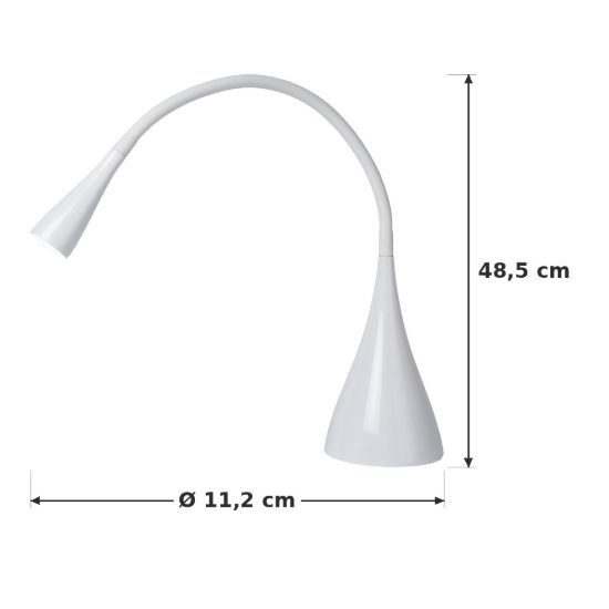 Lampada da scrivania con braccio flessibile per studio moderna bianco led 4w 3000k touch dimmer
