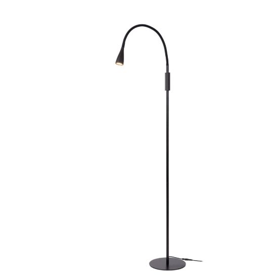 Piantana da lettura con braccio flessibile per soggiorno moderna nero led 4w 3000k dimmerabile