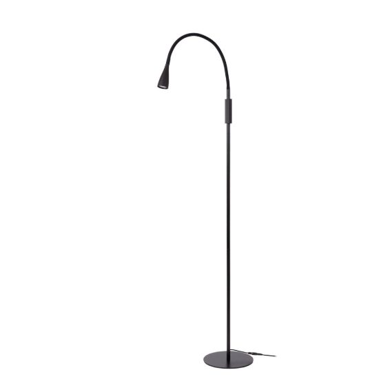 Piantana da lettura con braccio flessibile per soggiorno moderna nero led 4w 3000k dimmerabile