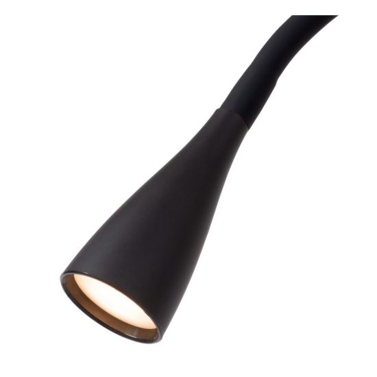Piantana da lettura con braccio flessibile per soggiorno moderna nero led 4w 3000k dimmerabile