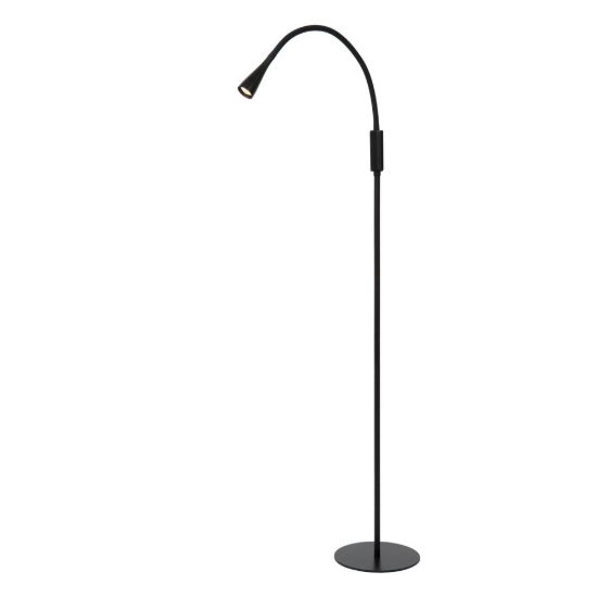 Piantana da lettura con braccio flessibile per soggiorno moderna nero led 4w 3000k dimmerabile