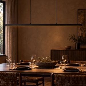 Lampadario a barra lineare grande per soggiorno moderno nero led 36w 2700k