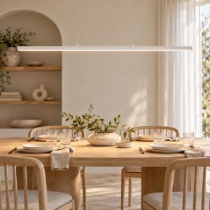 Lampadario a barra lineare grande per salotto moderno bianco led 36w 2700k