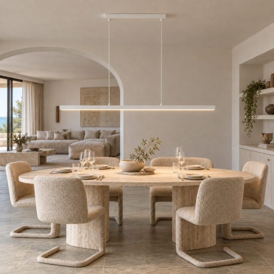 Lampadario a barra lineare grande per salotto moderno bianco led 36w 2700k