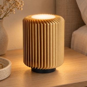 Abat-jour a cilindro per comodino contemporaneo oro nero led 5w 3000k