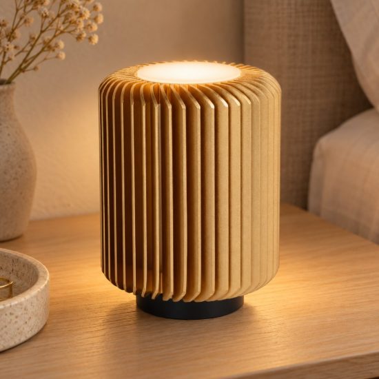 Abat-jour a cilindro per comodino contemporaneo oro nero led 5w 3000k