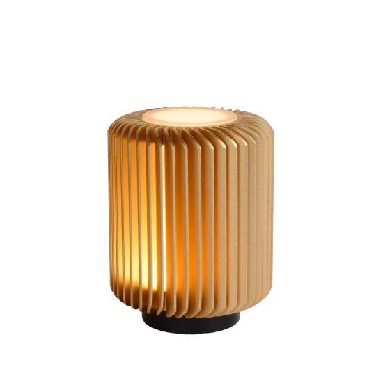 Abat-jour a cilindro per comodino contemporaneo oro nero led 5w 3000k