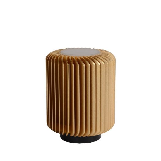 Abat-jour a cilindro per comodino contemporaneo oro nero led 5w 3000k