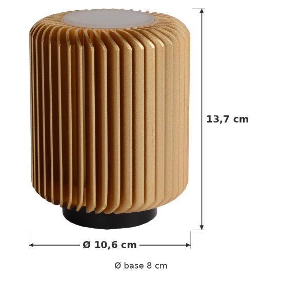 Abat-jour a cilindro per comodino contemporaneo oro nero led 5w 3000k