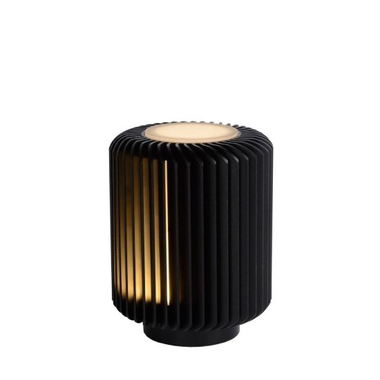 Abat-jour a cilindro per comodino moderno nero led 5w 3000k