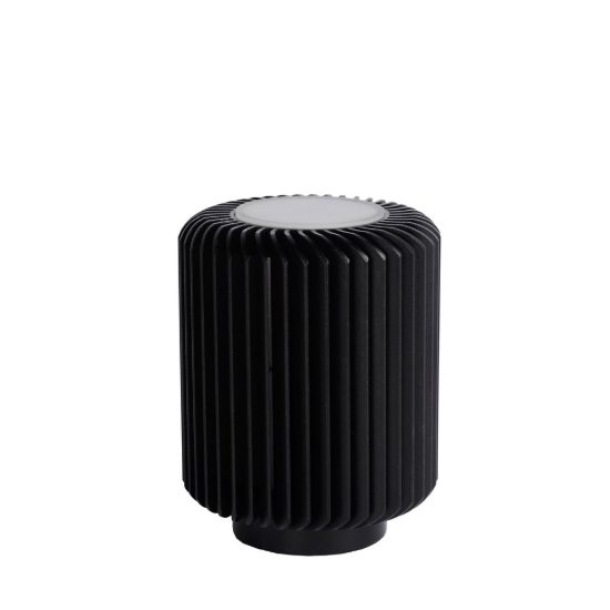Abat-jour a cilindro per comodino moderno nero led 5w 3000k