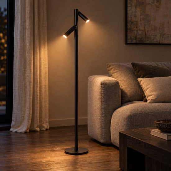Lampada da terra per soggiorno moderna nero led 4,4w 2700k touch dimmer ip54 ricaricabile