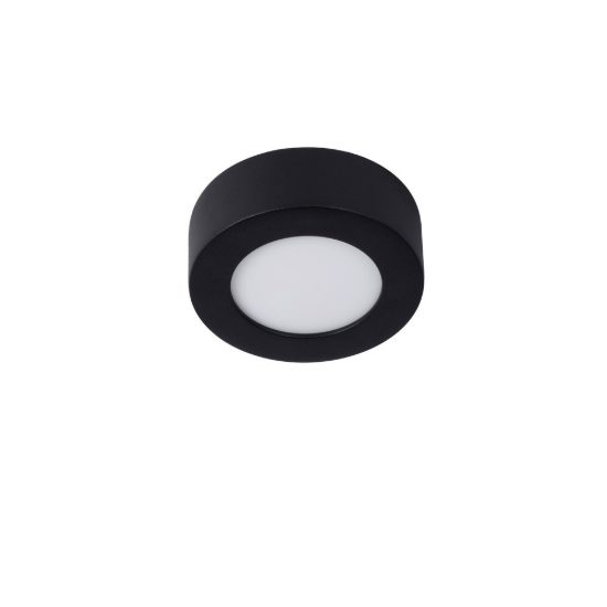 Plafoniera rotonda moderna nero led 8w 3000k ip44