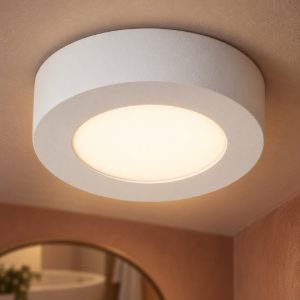 Plafoniera rotonda per bagno moderna bianco led 8w 3000k ip44