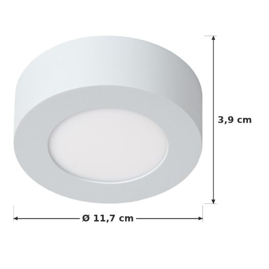 Plafoniera rotonda per bagno moderna bianco led 8w 3000k ip44