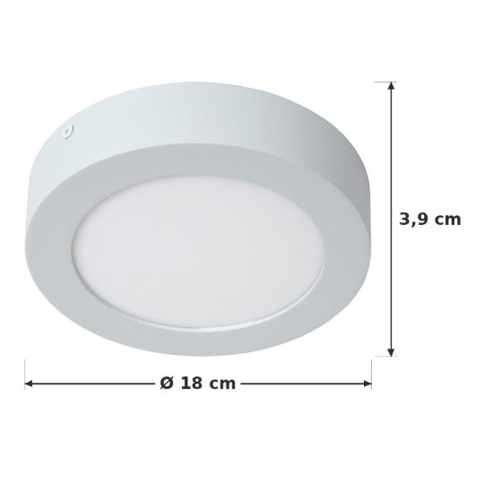 Plafoniera rotonda per bagno moderna bianco led 12w 3000k ip44