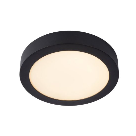 Plafoniera rotonda moderna nero led 15w 3000k ip44