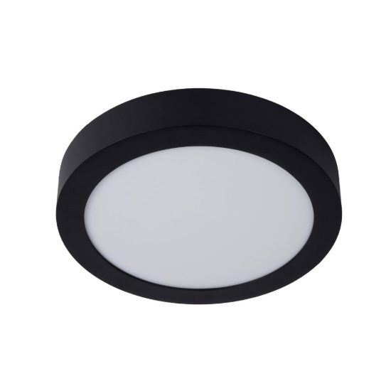 Plafoniera rotonda moderna nero led 15w 3000k ip44
