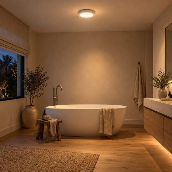 Plafoniera rotonda per bagno moderna bianco led 15w 3000k ip44