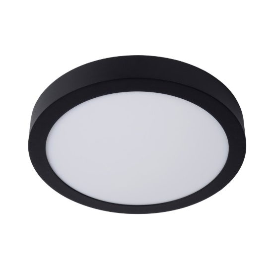 Plafoniera rotonda moderna nero led 30w 3000k ip44