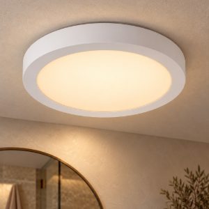 Plafoniera rotonda per bagno moderna bianco led 30w 3000k ip44