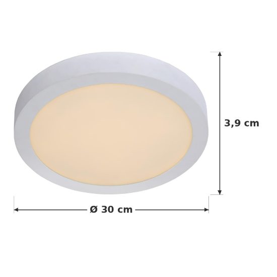 Plafoniera rotonda per bagno moderna bianco led 30w 3000k ip44