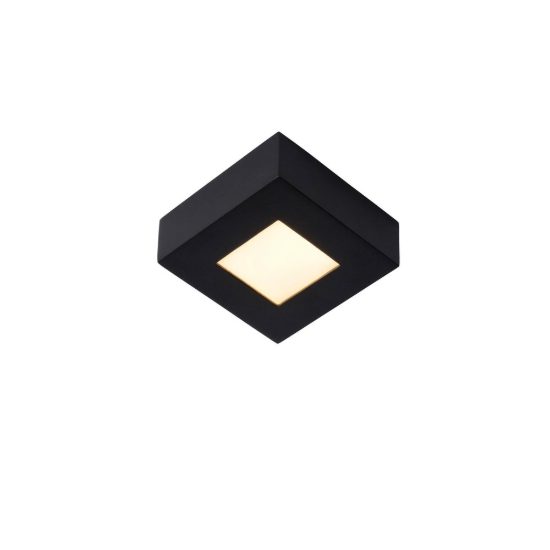 Plafoniera quadrata moderna nero led 8w 3000k ip44