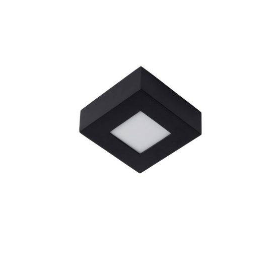 Plafoniera quadrata moderna nero led 8w 3000k ip44