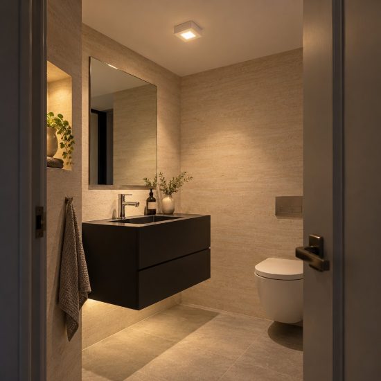 Plafoniera quadrata per bagno moderna bianco led 8w 3000k ip44