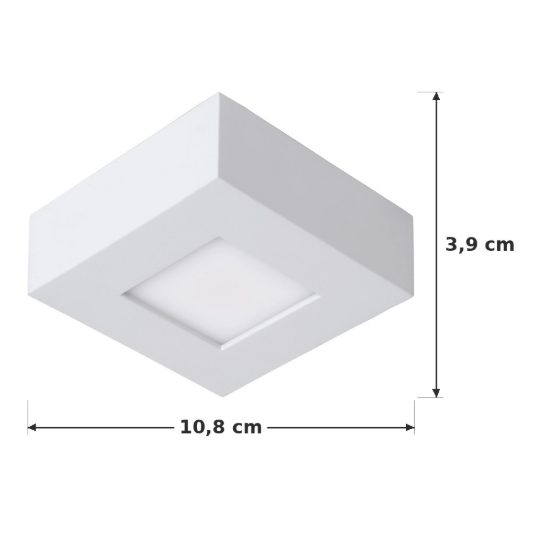 Plafoniera quadrata per bagno moderna bianco led 8w 3000k ip44